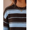 image:imageZESICA Womens 2026 Fall Oversized Striped Cozy Casual Long Sleeve SweatersBlue Coffee