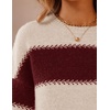 image:imageZESICA Womens 2026 Fall Oversized Striped Cozy Casual Long Sleeve SweatersBurgundy