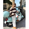 image:imageZESICA Womens 2026 Fall Oversized Striped Cozy Casual Long Sleeve SweatersCoffee