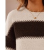 image:imageZESICA Womens 2026 Fall Oversized Striped Cozy Casual Long Sleeve SweatersCoffee