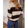 image:imageZESICA Womens 2026 Fall Oversized Striped Cozy Casual Long Sleeve SweatersCoffee