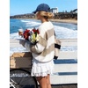 image:imageZESICA Womens 2026 Fall Oversized Striped Cozy Casual Long Sleeve SweatersLight Khaki