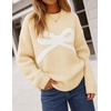 image:imageZESICA Womens 2026 Fall Oversized Striped Cozy Casual Long Sleeve SweatersLight Yellow