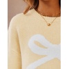 image:imageZESICA Womens 2026 Fall Oversized Striped Cozy Casual Long Sleeve SweatersLight Yellow