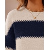 image:imageZESICA Womens 2026 Fall Oversized Striped Cozy Casual Long Sleeve SweatersNavy