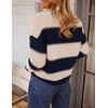 image:imageZESICA Womens 2026 Fall Oversized Striped Cozy Casual Long Sleeve SweatersNavy