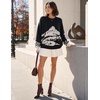 image:imageZESICA Womens 2026 Fall Winter Crewneck Oversized Printed SweatersBlack