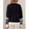 image:imageZESICA Womens 2026 Fall Winter Crewneck Oversized Printed SweatersBlack