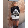 image:imageZESICA Womens 2026 Fall Winter Crewneck Oversized Printed SweatersBlack