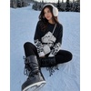 image:imageZESICA Womens 2026 Fall Winter Crewneck Oversized Printed SweatersBlack