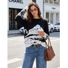 image:imageZESICA Womens 2026 Fall Winter Crewneck Oversized Printed SweatersBlack