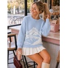 image:imageZESICA Womens 2026 Fall Winter Crewneck Oversized Printed SweatersBlue