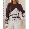 image:imageZESICA Womens 2026 Fall Winter Crewneck Oversized Printed SweatersBrown