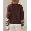 image:imageZESICA Womens 2026 Fall Winter Crewneck Oversized Printed SweatersBrown