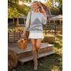 image:imageZESICA Womens 2026 Fall Winter Crewneck Oversized Printed SweatersGrey
