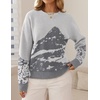 image:imageZESICA Womens 2026 Fall Winter Crewneck Oversized Printed SweatersGrey