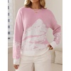 image:imageZESICA Womens 2026 Fall Winter Crewneck Oversized Printed SweatersPink