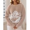 image:imageZESICA Womens 2026 Fall Winter Crewneck Oversized Printed SweatersSand