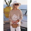image:imageZESICA Womens 2026 Fall Winter Crewneck Oversized Printed SweatersSand