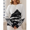 image:imageZESICA Womens 2026 Fall Winter Crewneck Oversized Printed SweatersWhite