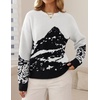 image:imageZESICA Womens 2026 Fall Winter Crewneck Oversized Printed SweatersWhite