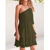image:imageZESICA Womens 2026 Summer Boho Sleeveless Ruffle Mini DressArmygreen