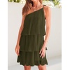 image:imageZESICA Womens 2026 Summer Boho Sleeveless Ruffle Mini DressArmygreen
