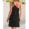 image:imageZESICA Womens 2026 Summer Boho Sleeveless Ruffle Mini DressBlack