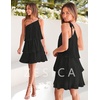 image:imageZESICA Womens 2026 Summer Boho Sleeveless Ruffle Mini DressBlack
