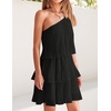image:imageZESICA Womens 2026 Summer Boho Sleeveless Ruffle Mini DressBlack