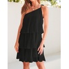 image:imageZESICA Womens 2026 Summer Boho Sleeveless Ruffle Mini DressBlack