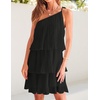 image:imageZESICA Womens 2026 Summer Boho Sleeveless Ruffle Mini DressBlack
