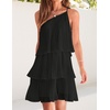 image:imageZESICA Womens 2026 Summer Boho Sleeveless Ruffle Mini DressBlack