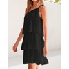 image:imageZESICA Womens 2026 Summer Boho Sleeveless Ruffle Mini DressBlack