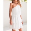 image:imageZESICA Womens 2026 Summer Boho Sleeveless Ruffle Mini DressIvory