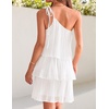 image:imageZESICA Womens 2026 Summer Boho Sleeveless Ruffle Mini DressIvory