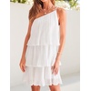 image:imageZESICA Womens 2026 Summer Boho Sleeveless Ruffle Mini DressIvory