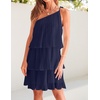 image:imageZESICA Womens 2026 Summer Boho Sleeveless Ruffle Mini DressNavy