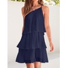 image:imageZESICA Womens 2026 Summer Boho Sleeveless Ruffle Mini DressNavy