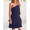 image:imageZESICA Womens 2026 Summer Boho Sleeveless Ruffle Mini DressNavy