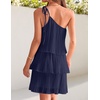 image:imageZESICA Womens 2026 Summer Boho Sleeveless Ruffle Mini DressNavy