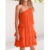 image:imageZESICA Womens 2026 Summer Boho Sleeveless Ruffle Mini DressOrange