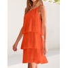 image:imageZESICA Womens 2026 Summer Boho Sleeveless Ruffle Mini DressOrange