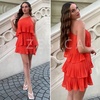 image:imageZESICA Womens 2026 Summer Boho Sleeveless Ruffle Mini DressOrange