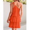 image:imageZESICA Womens 2026 Summer Boho Sleeveless Ruffle Mini DressOrange