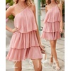 image:imageZESICA Womens 2026 Summer Boho Sleeveless Ruffle Mini DressPink