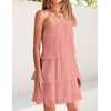 image:imageZESICA Womens 2026 Summer Boho Sleeveless Ruffle Mini DressPink