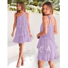 image:imageZESICA Womens 2026 Summer Boho Sleeveless Ruffle Mini DressPurple