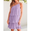 image:imageZESICA Womens 2026 Summer Boho Sleeveless Ruffle Mini DressPurple