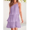 image:imageZESICA Womens 2026 Summer Boho Sleeveless Ruffle Mini DressPurple
